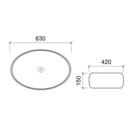 Раковина чаша WesnaArt NOVA 4060-NOV03, белый, артикул 4060-NOV03