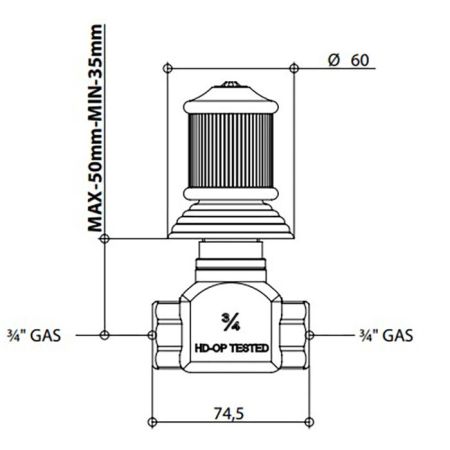 Bongio Impero Запорный вентиль 3/4, цвет хром/Blue and Red Swarovski