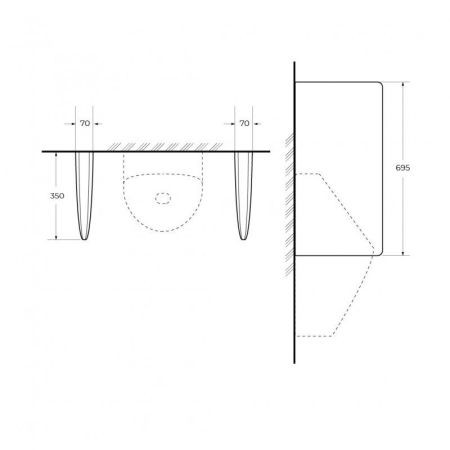 Писсуар подвесной CEZARES CZR-5871-UH, артикул CZR-5872-SPR
