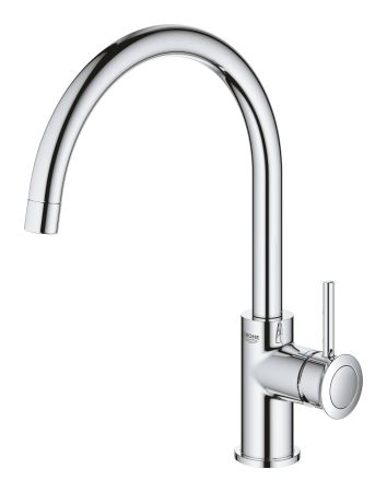 Смеситель для кухни GROHE BauClassic с высоким C-образным изливом, хром (31535001)