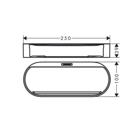 Корзинка, Hansgrohe, WallStoris, для хранения, ширина, мм-250, глубина, мм-100, высота, мм-39, материал-пластик, цвет-чёрный матовый, артикул 27913670
