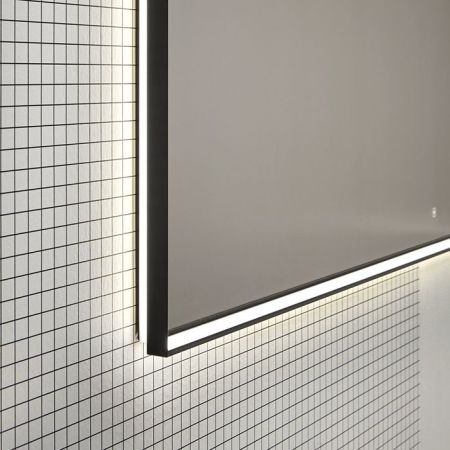 ANTONIO LUPI  Зеркало 1710х750х4 мм., с белой светодиодной подсветкой, с блестящей кромкой, с трансф., рама черная, артикул NASTRO75W Nero