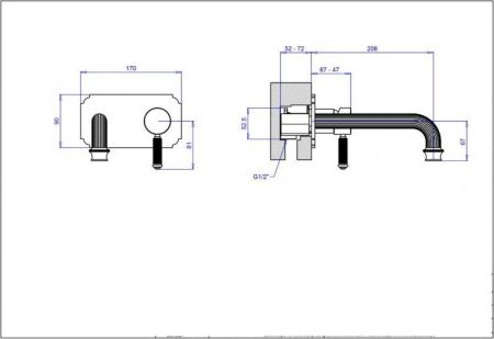 Встраиваемый смеситель для раковины CEZARES OLIMP-BLSM2