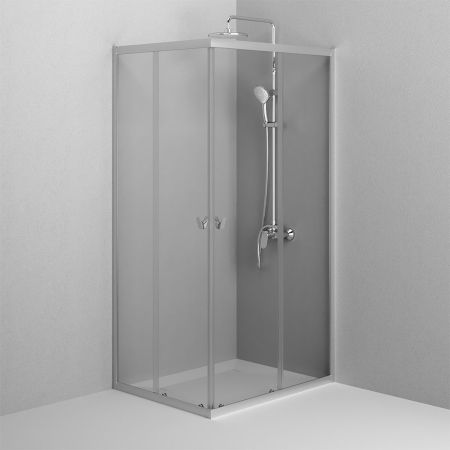 W87G-403-10080-MT Sunny душ огражд прямоугольн, раздвижн двери 100x80 серебро,стекло прозрачн, артикул W87G-403-10080-MT