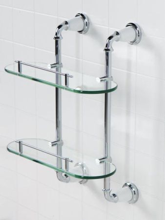 Полка стеклянная двойная подвесная ART&MAX BIANCHI AM-E-2611-D, артикул AM-E-2611-D-Br