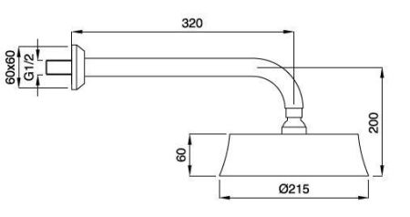 Излив с верхним душем CEZARES LEGEND CZR-TDD1, артикул CZR-TDD1-02