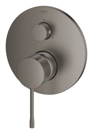 Внешняя часть смесителя для ванны GROHE Essence с переключателем на 3 положения, темный графит, матовый (24092AL1)