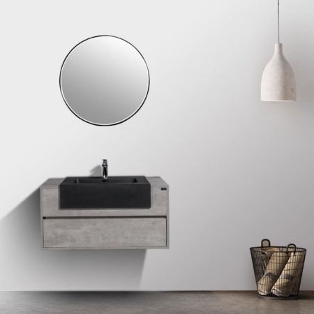 Комплект мебели для ванной Black&White Universe U903.1000 подвесной Пепельный, артикул 903U1000