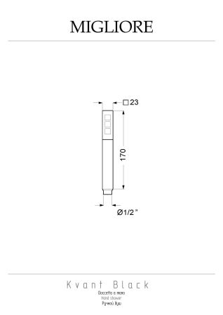 KVANT Ручной душ Quadra, латунь, черный матовый, артикул 30469