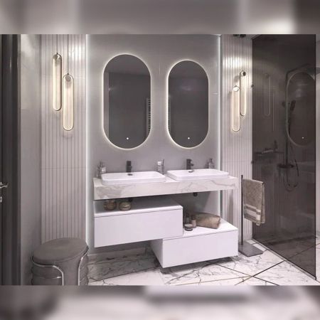 Столешница Velvex Unit 140, белый мрамор, артикул st.UNI.140-630