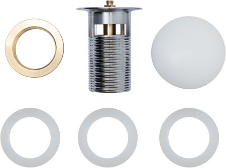 Донный клапан Aquanet белый матовый, с переливом