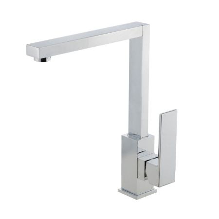 CUCINA KVANT Смеситель для кухни моноком., высокий квадратный прямой излив, ручка сбоку, хром