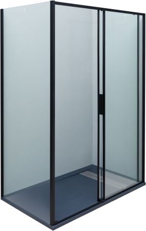 Душевая дверь Aquanet Pleasure Evo 140 AE65-N140-BT профиль черный, прозрачное стекло, артикул AE65-N140-BT