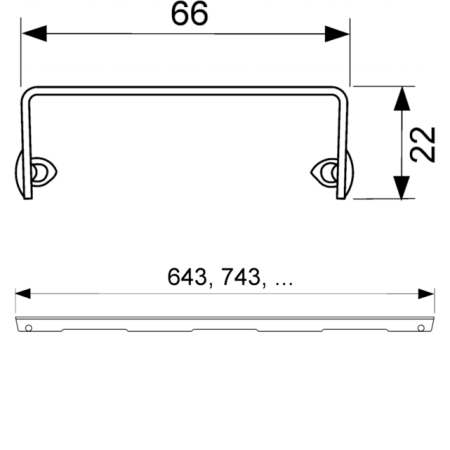 Решетка "basic", 1500мм, нерж. сталь, матовая, артикул 601511