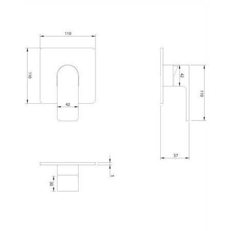 Смеситель для душа скрытого монтажа OMNIRES BARETTI BA7845BL (черный BLM)