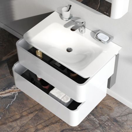 M30FHX0802WG Sensation, База под раковину, подвесная, 80 см, ящики, белый, глянцевая, шт, артикул M30FHX0802WG