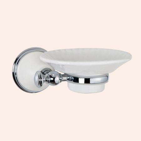 TW Harmony 106, подвесная мыльница, керамическая (белый), цвет держателя: белый/хром, артикул TWHA106bi/cr