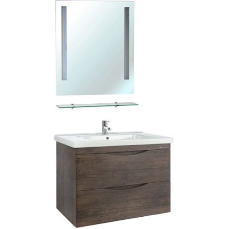 Тумба под раковину Bellezza Санриса 80 4630113180434 подвесная Орех, артикул 4630113180434