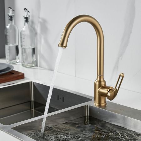 Смеситель для кухни Raffine F103G, золотой сатин