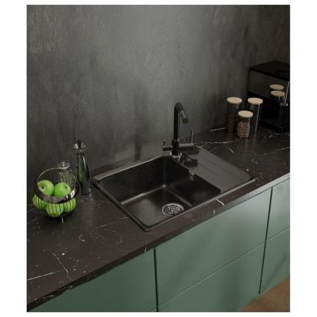 Кухонная мойка GranFest LEVEL 660L, черный, артикул LV-660L черный