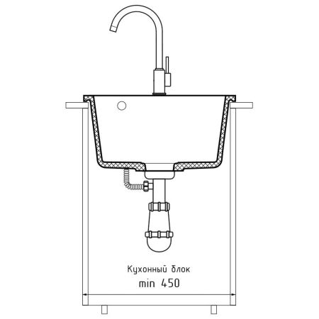 Кухонная мойка GranFest URBAN 245, белый, артикул 245 белый