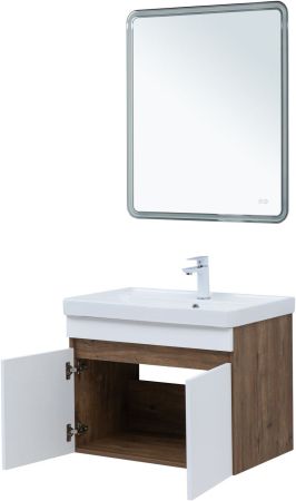 Тумба под раковину Aquanet Оптима 70 дуб рустикальный/белый сатин, артикул 00344792