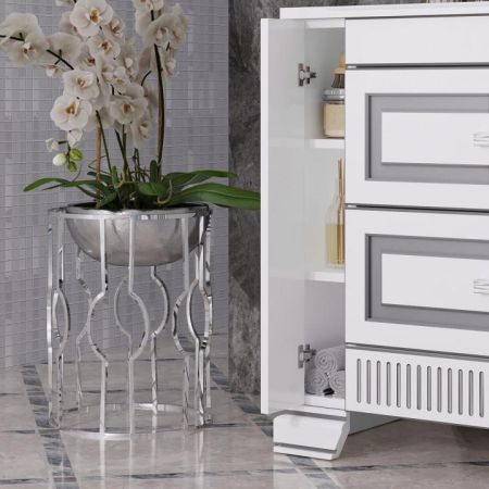 Тумба с раковиной Оникс 100 Opadiris Белый/серебро