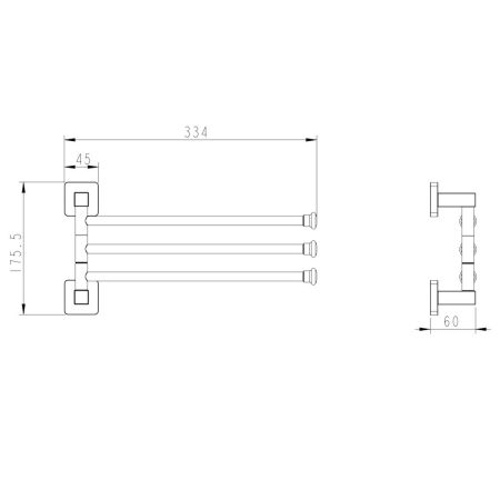 Полотенцедержатель FASHUN A2613-17, графит, артикул A2613-17