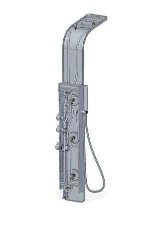 AQG NOIR , многофункциональная душевая панель с термостатом на 4 режима, цвет черный матовый, артикул 18NOI05NG