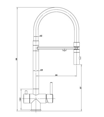 Смеситель для кухонной мойки DQ с фильтром сатин (DA1462504Satin), артикул DA1462504Satin