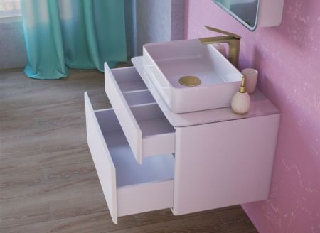 Тумба под раковину Raval Pure 80 подвесная Белая, артикул Pur.01.80/P/W