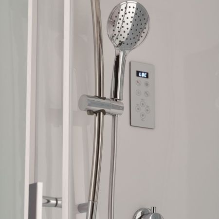 Душевой бокс SSWW WU103A R 150x85 c гидромассажем профиль Белый задняя стенка Белая