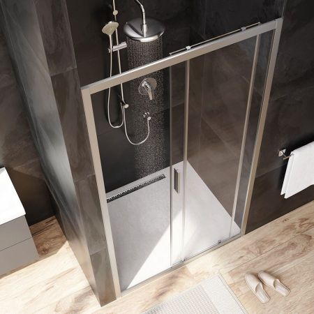 W90G-110-1-195MT Gem Solo Дверь душевая 110х195, стекло прозрачное, профиль матовый хром, артикул W90G-110-1-195MT