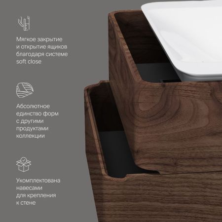 M30FHX1002NF Sensation, База под раковину, подвесная, 100 см, ящики, орех, текстурированная, шт M30FHX1002NF Sensation, База под раковину, подвесная, 100 см, ящики, орех, текстурированная, шт