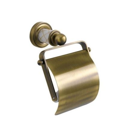 Держатель для туалетной бумаги с крышкой MURANO BRONZE (белое)_Комплект, артикул 10901-W-BR