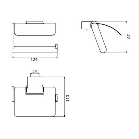EMCO System2 Держатель т/б с крышкой, цвет хром