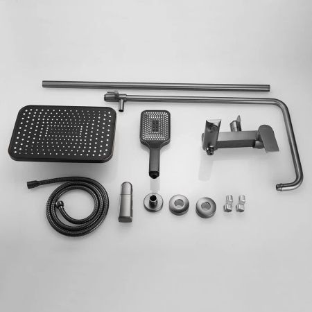 Душевая система Shevanik S9136T, оружейная сталь