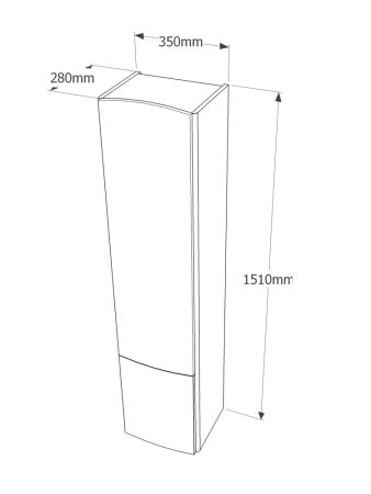 Пенал (35см) VIGO Cosmo pp.COS.35, белый, артикул pp.COS.35