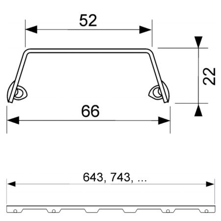 Дизайн-решетка, TECE, TECEdrainlinе, steel II, ширина, мм-66, длина, мм-1500, высота, мм-22, материал-нержавеющая сталь, декоративная без перфорации, цвет-нержавеющая сталь матовая, артикул 601583