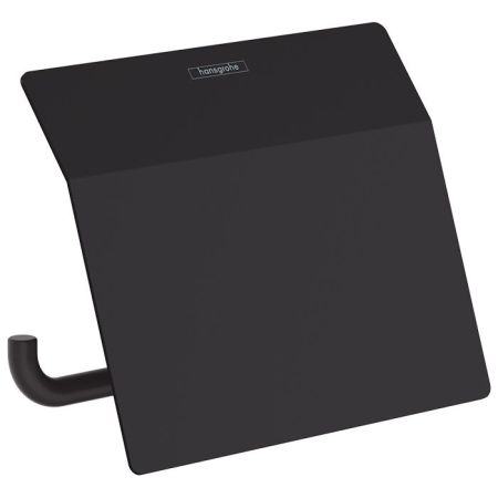 Бумагодержатель, Hansgrohe, AddStoris, с крышкой, ширина, мм-141, глубина, мм-52, высота, мм-86, тип установки-настенный, крепления в комплекте, цвет-черный матовый, артикул 41753670