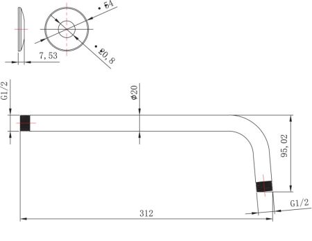 Держатель настенный Lemark для лейки верхнего душа (LM8029C), артикул LM8029C