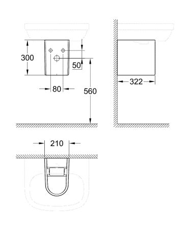 Полупьедестал для раковины GROHE Euro Ceramic, белый (39201000), артикул 39201000