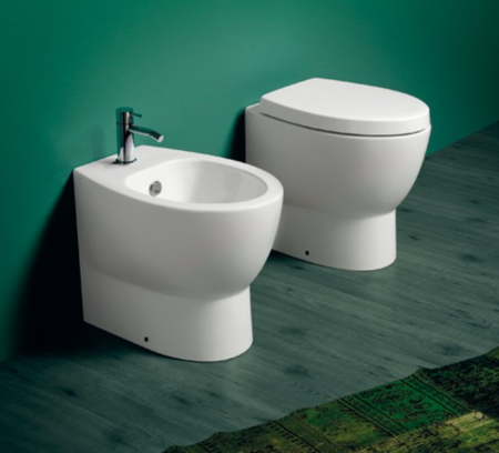 SIMAS Комплект горизонтальных крепежей для унитаза/биде с колпачками цвета хром и белый, артикул F88