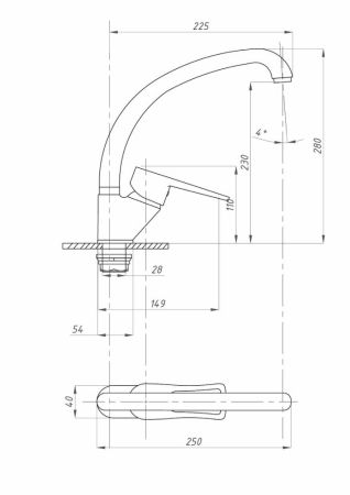 Смеситель для кухни ПСМ-ПРОФСАН ПЛЮС PSM-335-017 тип См-МОЦБА, артикул PSM-335-017