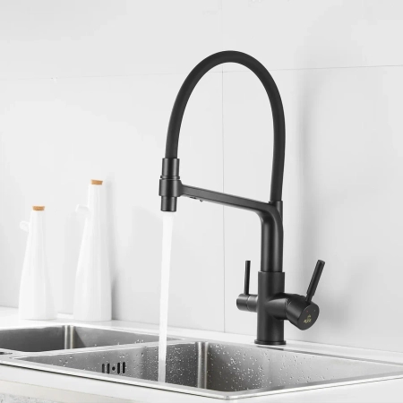 Смеситель для кухни Rose R658H, черный, артикул R658H