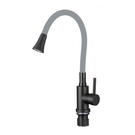Смеситель для кухни с гибким изливом и режимом душ Fmark FS8299H-04, черный/серый, артикул FS8299H-04
