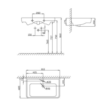 Раковина Santek Тигода 80 1.WH30.2.084 Белая