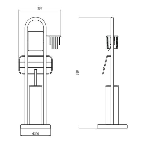 Напольная стойка Savol S-00Y709, хром, артикул S-00Y709