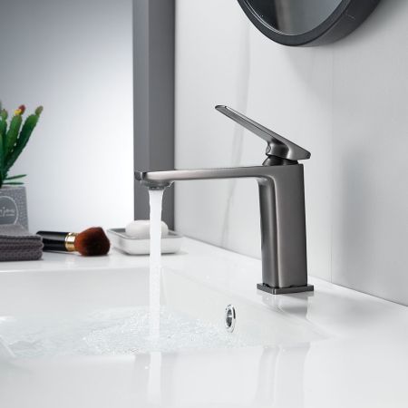 Смеситель для раковины Shevanik S8901T-1, оружейная сталь