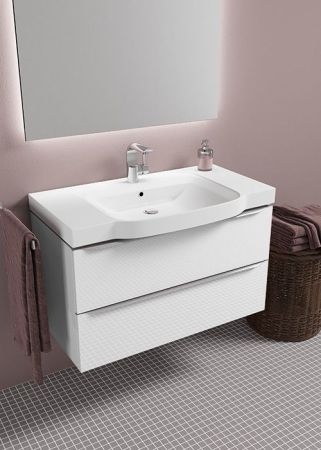 Тумба с раковиной SanVit Тандем 90 ktandem90 в цвете Ral подвесная Шоколад, артикул ktandem90